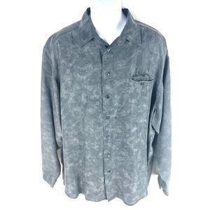 Incognito Men’s Silk Gray Button Shirt XL